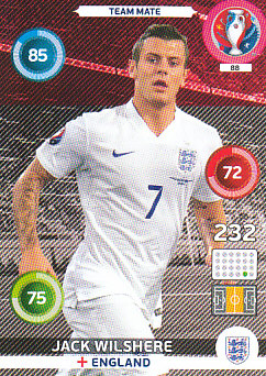 Jack Wilshere England Panini UEFA EURO 2016 #88